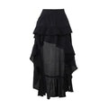 Goth Kawaii Black Tiered Skirts 90S Retro Irregular Hem Party Bottoms Mall Gothic Women Fashion Dragging Skirt Alt Clothing