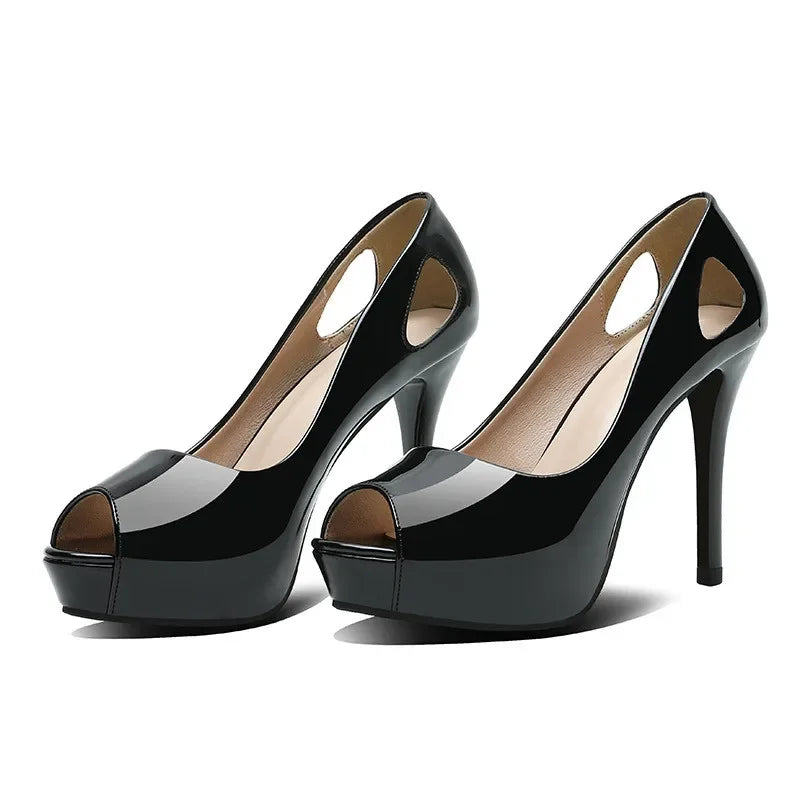 Women’s Shoes Heel Peep Toe High Heels Ladies Shoe Black Thick Bottom Shallow Sandals Summer 2025 Trend 32 Women Platform Pumps