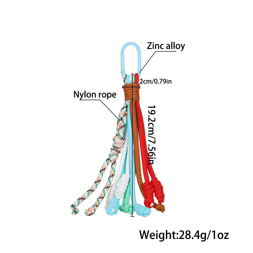 2025 Fashion New Colorful Nylon Rope Hand Woven Tassel Keychain, Charming Mobile Phone Bag Pendant Jewelry