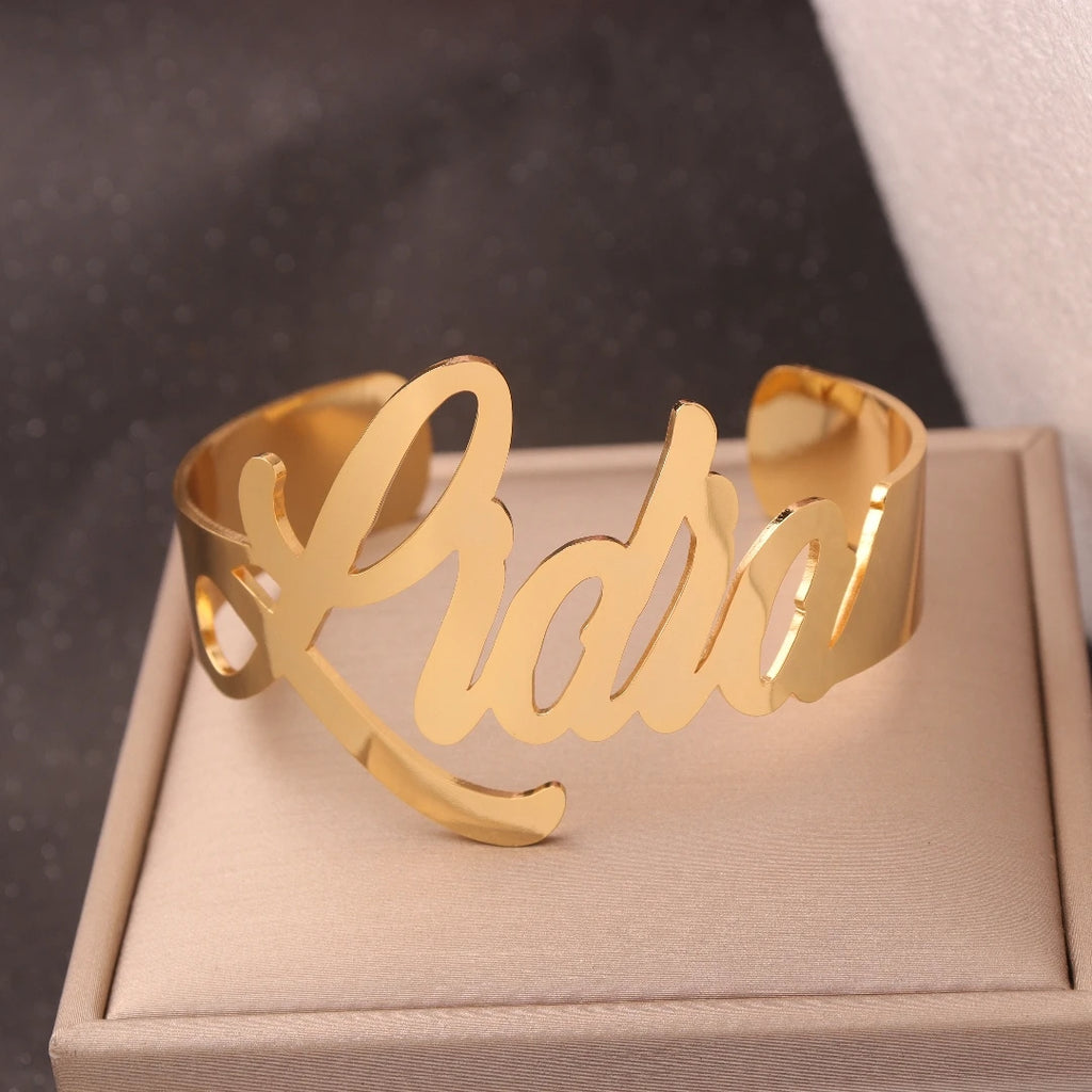 Customizable Adjustable Letter Bracelet Personalized Name Punk Style Stainless Steel Jewelry for Ladies Girlfriend Gift New 2026