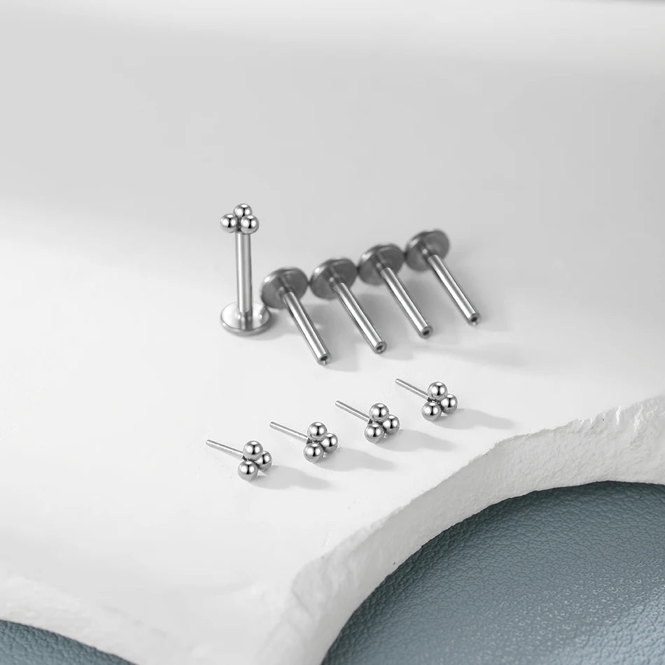 1/5PCS Titanium Threadless Labret Studs Piercing 16G Star Push Pin Cartilage Helix Tragus Earrings for Women Lip Stud Earrings