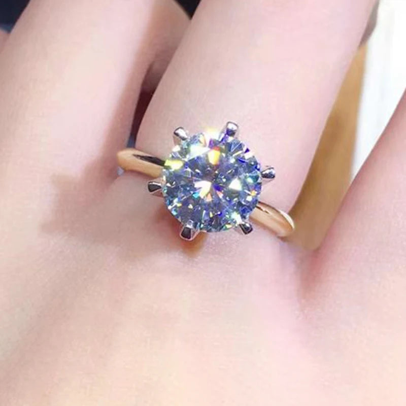 3ct Diamond Ring Solitaire Woman Silver 925 Yellow Gold Moissanite Ring Engagement Wedding 2ct Moissanite Ring with Certificate