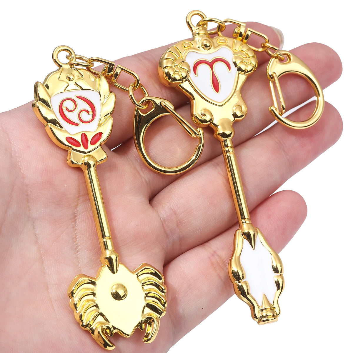 Anime Fairy Tail 12 Constellation Keychain Western Zodiac Star Spirit Magician Summoning Key Unisex Jewelry Accessories Gift