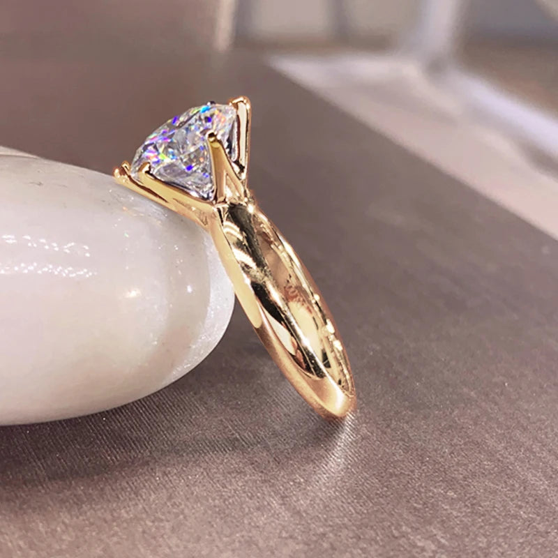 3ct Diamond Ring Solitaire Woman Silver 925 Yellow Gold Moissanite Ring Engagement Wedding 2ct Moissanite Ring with Certificate