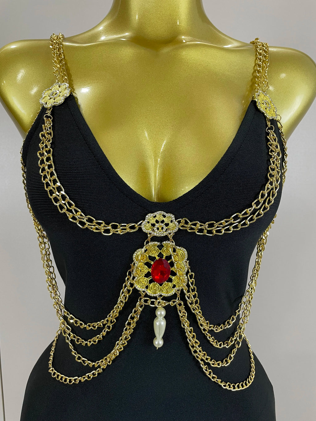 2025New High Quality New Black Chain Spaghetti Strap V-Neck Split Bandage Dress Bodycon Celebrity Club Party Long Dress Vestidos