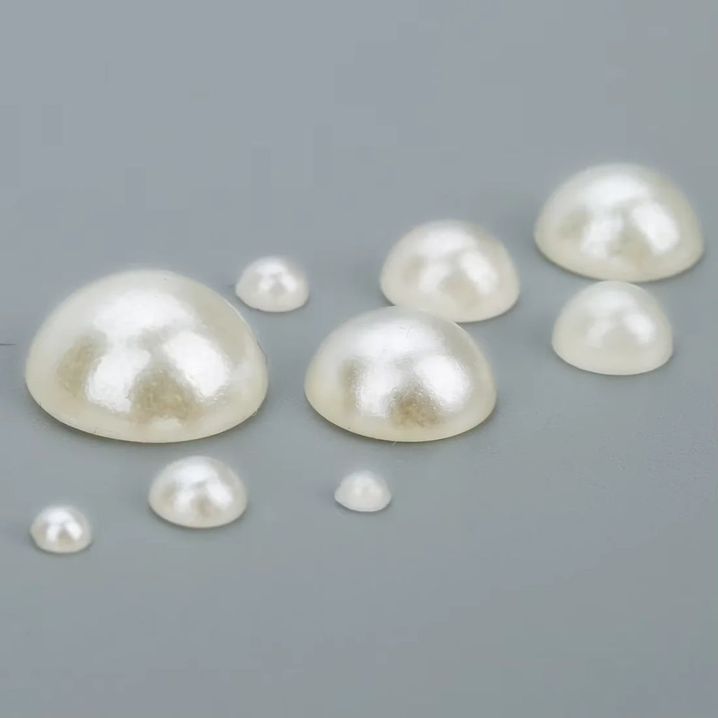 50-500pcs/lot Flat Back Half Pearl Beads 2/3/4/5/6/8/10/12/14mm Domed Cabochon Beads DIY Jewelry Making Material F1541