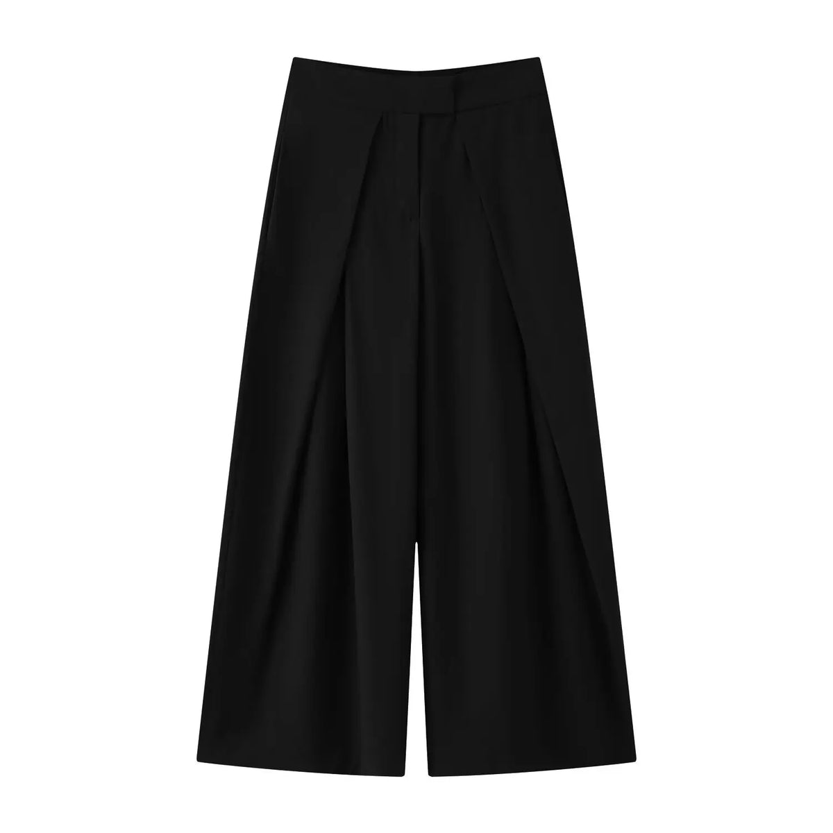Fashion Army Green Loose Wide Leg Pants Women Casual Zip-up Pocket Pleated Long Trousers High Street Chic Long Pants 2026 New