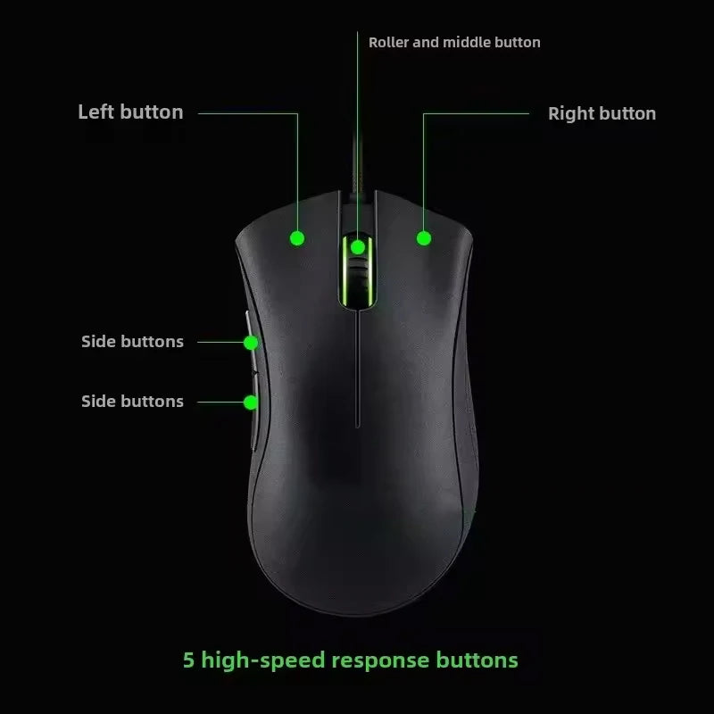 New Original Wired Gaming Mouse Optical Sensor 6400 DPI Gaming Mouse For Laptop Optical Mouse Light Speed Mouse