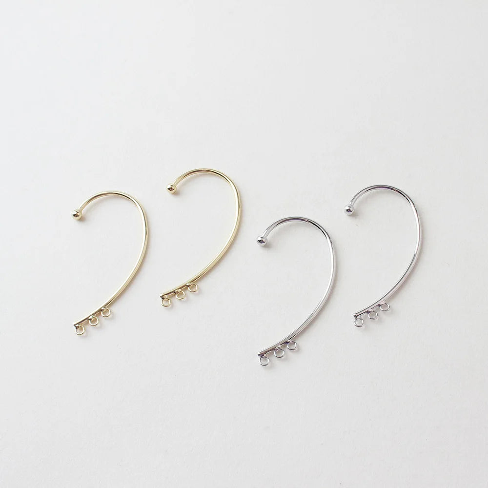 4PCS 14K Real Gold Plated Earring Hanging DIY Material Accessories without Earhole Making Supplies