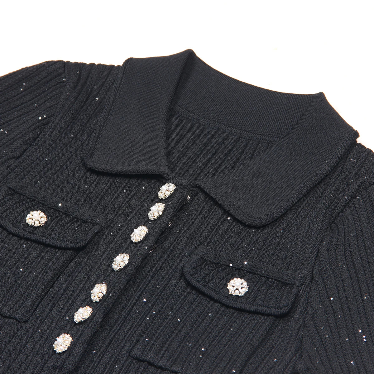 High Quality Summer 2024 New Short Sleeve Little Fragrance Dress Fashionable And Versatile Lady Celebrity Short Knit Skirt
