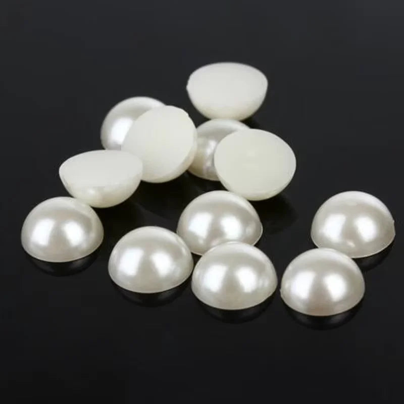 50-500pcs/lot Flat Back Half Pearl Beads 2/3/4/5/6/8/10/12/14mm Domed Cabochon Beads DIY Jewelry Making Material F1541