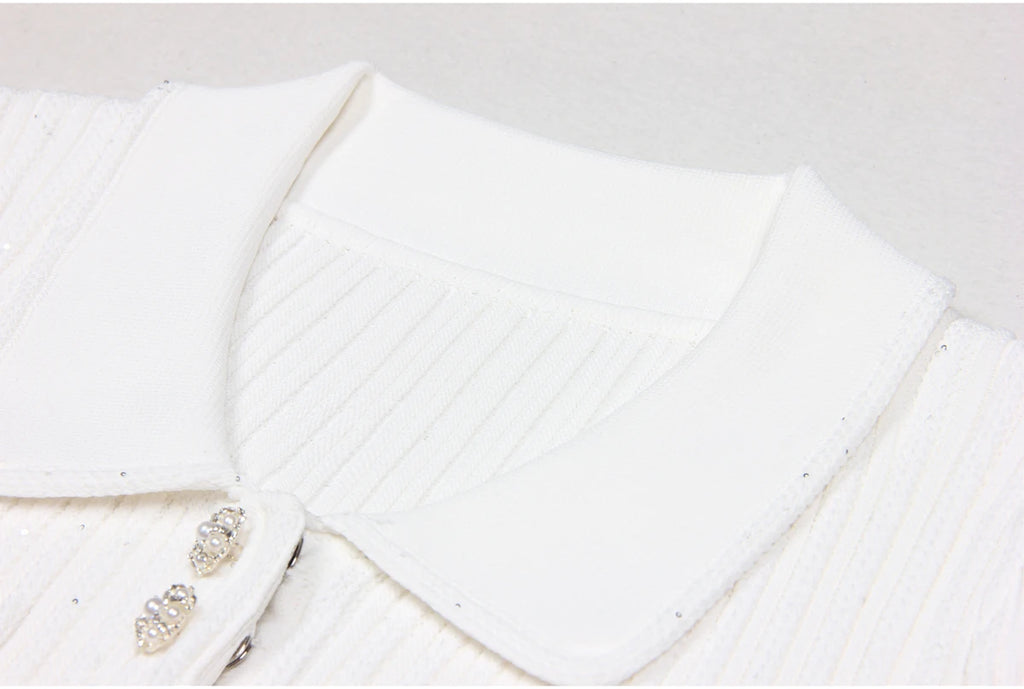 High Quality Summer 2024 New Short Sleeve Little Fragrance Dress Fashionable And Versatile Lady Celebrity Short Knit Skirt