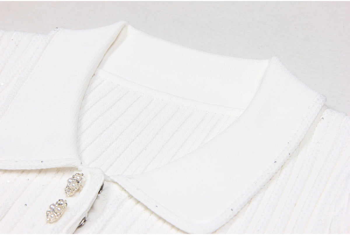High Quality Summer 2024 New Short Sleeve Little Fragrance Dress Fashionable And Versatile Lady Celebrity Short Knit Skirt