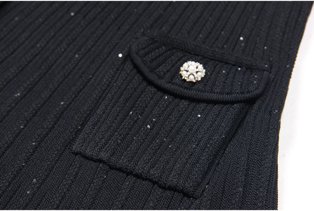 High Quality Summer 2024 New Short Sleeve Little Fragrance Dress Fashionable And Versatile Lady Celebrity Short Knit Skirt