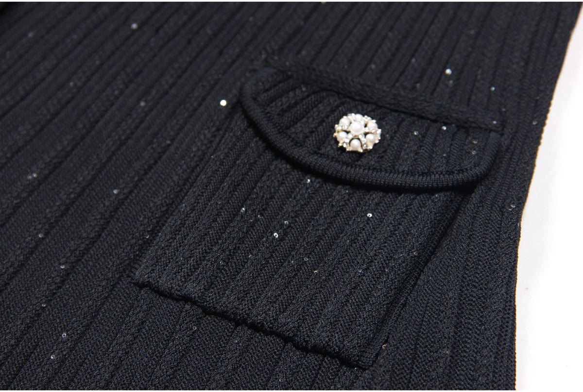 High Quality Summer 2024 New Short Sleeve Little Fragrance Dress Fashionable And Versatile Lady Celebrity Short Knit Skirt