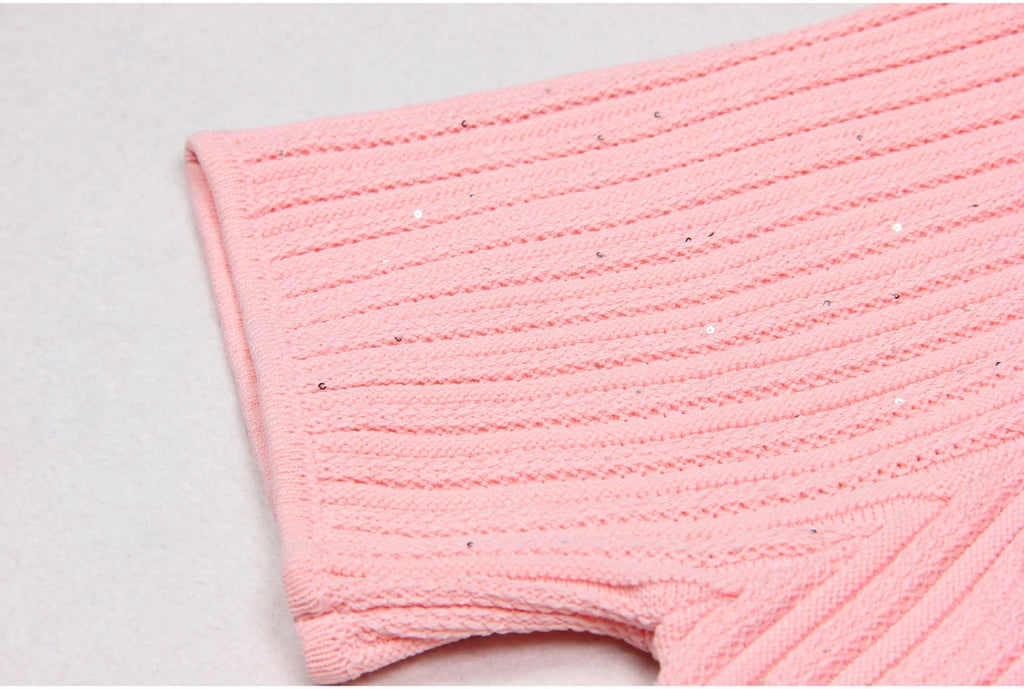 High Quality Summer 2024 New Short Sleeve Little Fragrance Dress Fashionable And Versatile Lady Celebrity Short Knit Skirt
