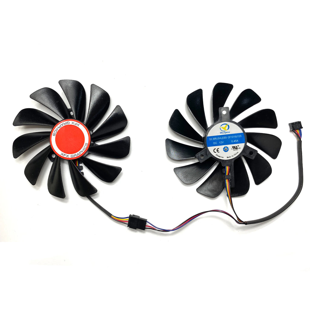 New For XFX Radeon RX580 588 590 GME 8GB Black Wolf black wolf version Graphics Card Replacement Fan CF1010U12S