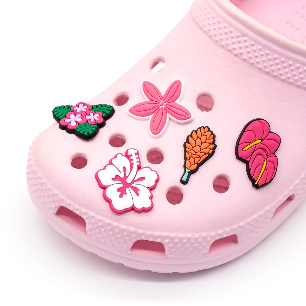 1/10pcs Ginger Flower Shoe Charms for DIY Women Girls Pink Flower Shoe Accessories Decoration Ear of Wheat Pin Clog for Kids