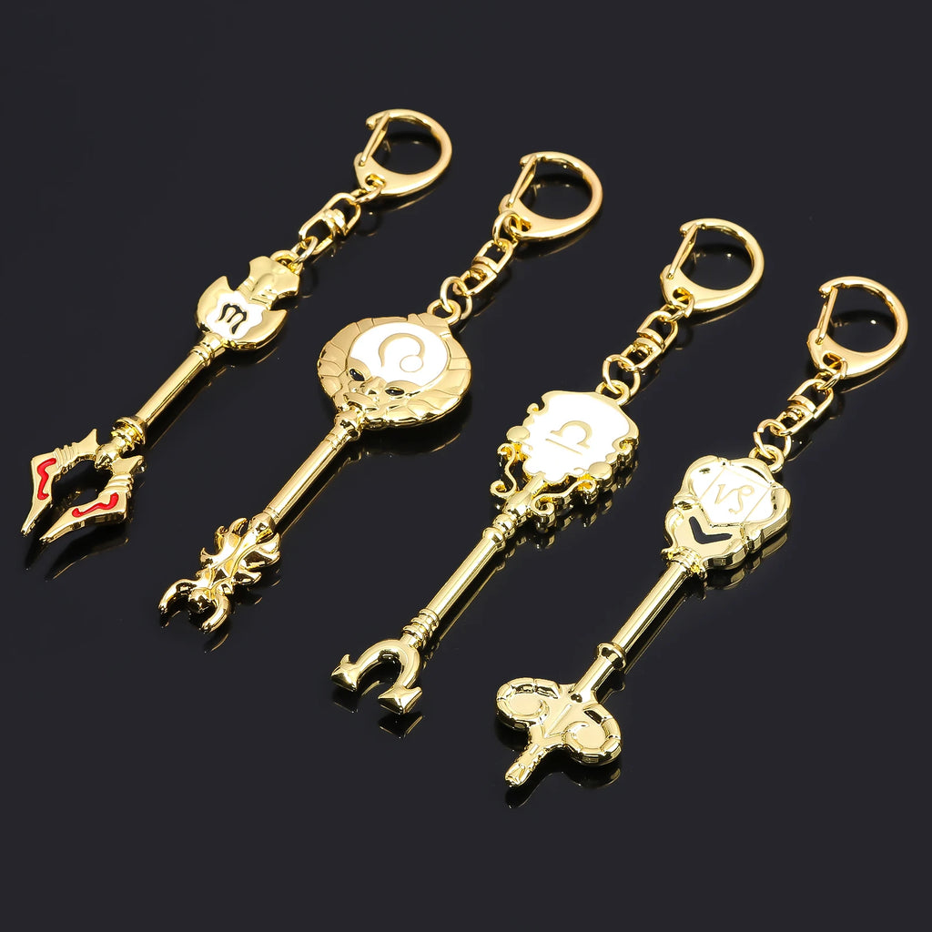 Anime Fairy Tail 12 Constellation Keychain Western Zodiac Star Spirit Magician Summoning Key Unisex Jewelry Accessories Gift
