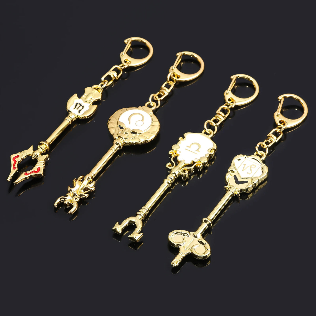 Anime Fairy Tail 12 Constellation Keychain Western Zodiac Star Spirit Magician Summoning Key Unisex Jewelry Accessories Gift