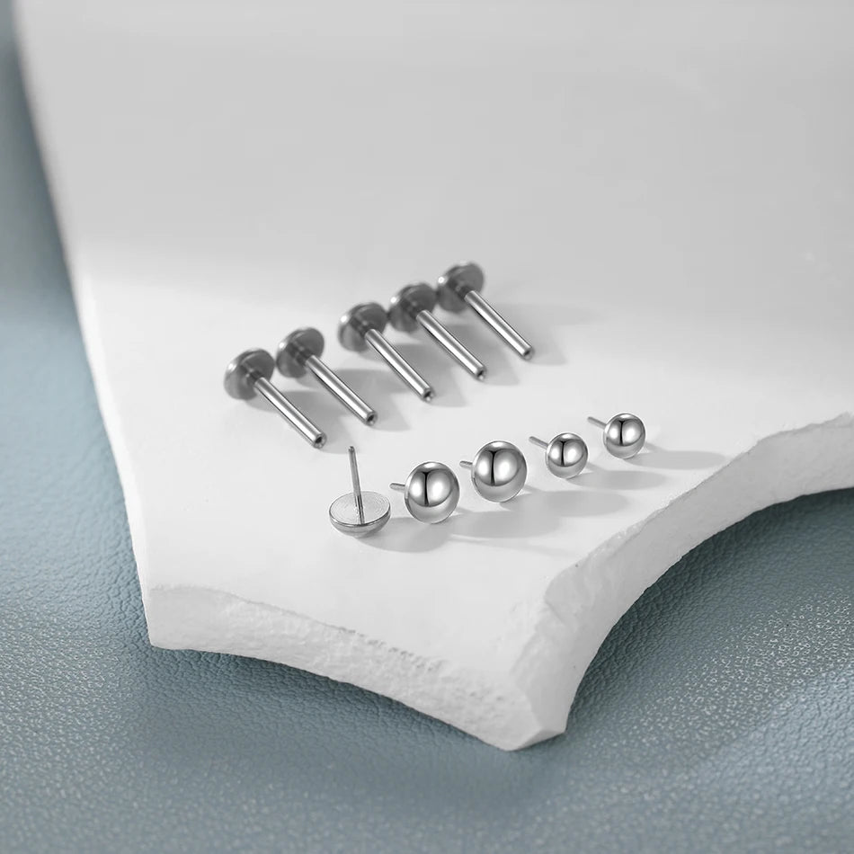 1/5PCS Titanium Threadless Labret Studs Piercing 16G Star Push Pin Cartilage Helix Tragus Earrings for Women Lip Stud Earrings