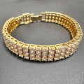 AZ 3 Rows Iced Out Tennis Chain Bracelet for Men Women Bling Zircon Hand Chain Hip Hop Jewelry Gift Drop Shipping