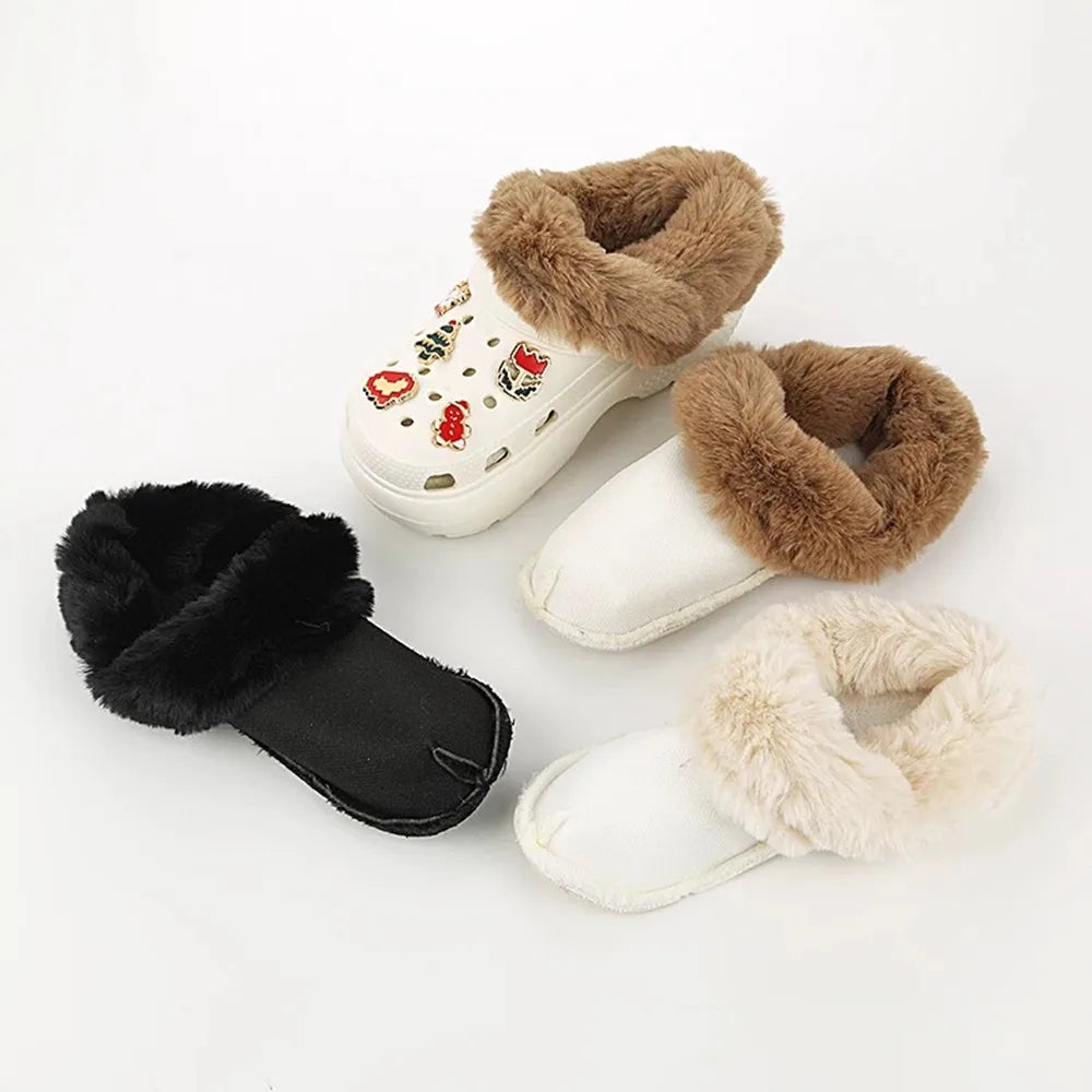 1 Pair Winter Warm Insoles For Women Men Thickened Plush Fur Lining Inserts clogs Lining Shoes Pads Removable Clogs Shoe Covers