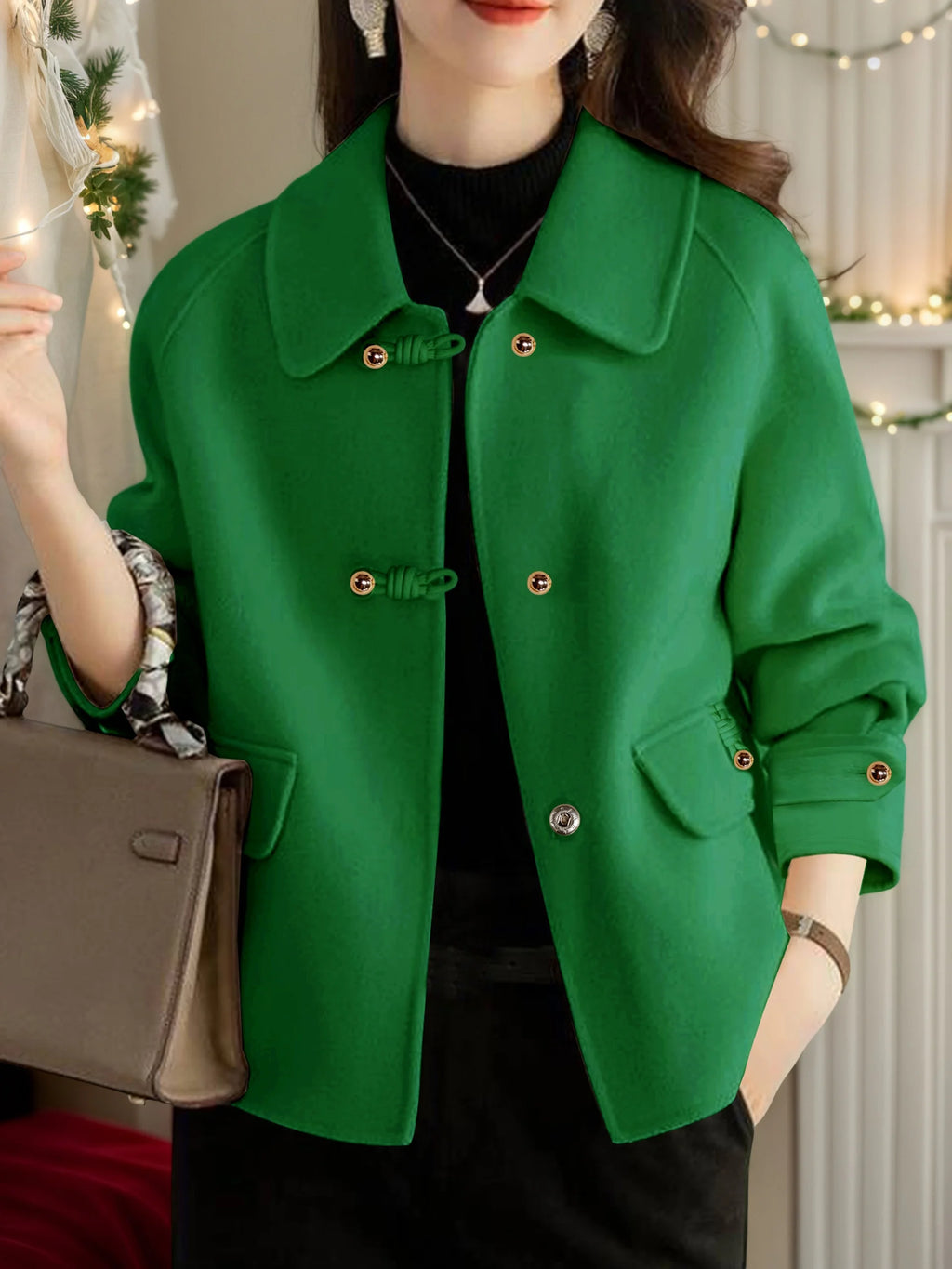 Elegant Solid Short Coats for Woman Autumn Winter Warm Woman Clothing Formal Office Female Coat Outfits New In Outerwears