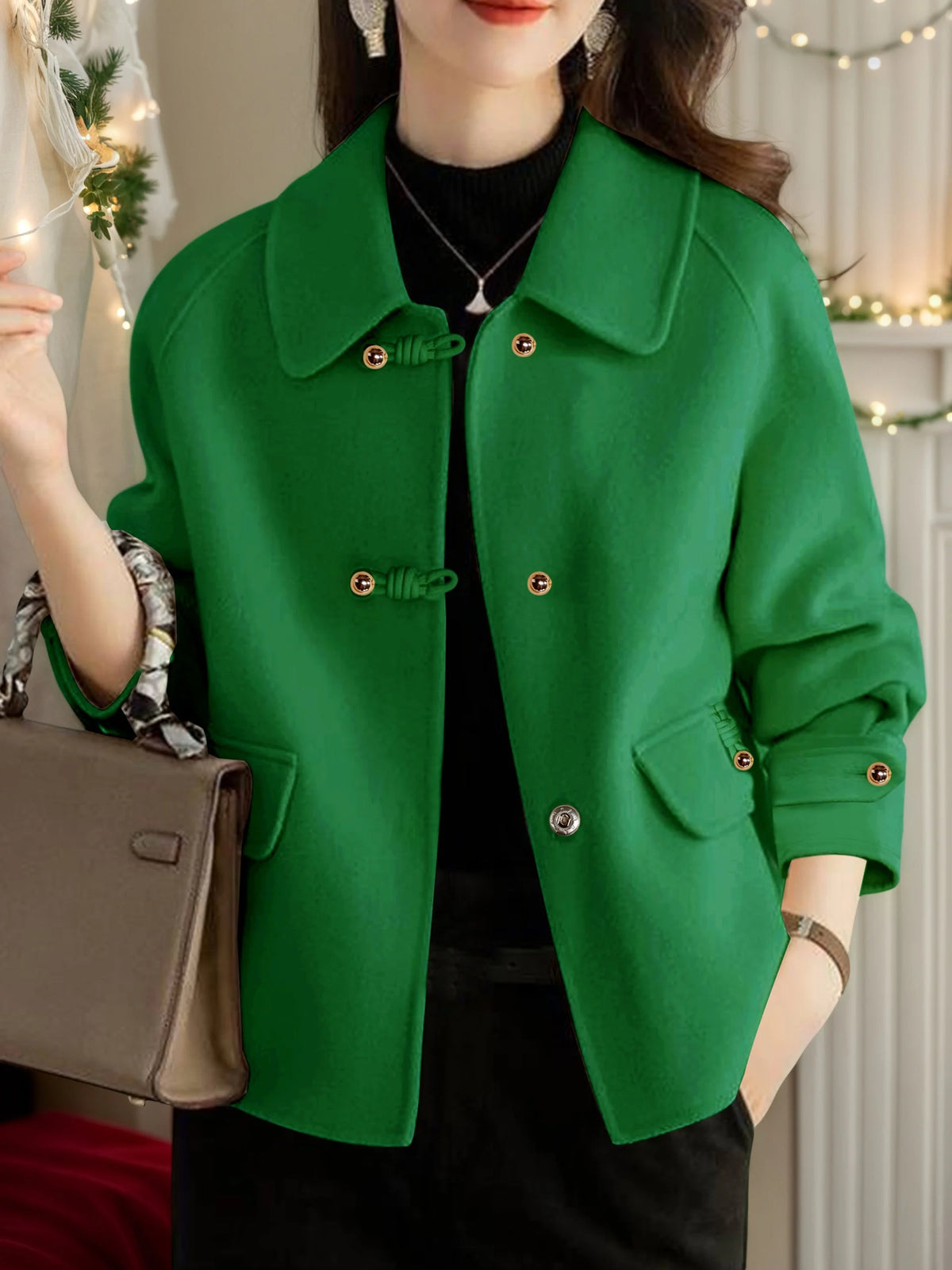 Elegant Solid Short Coats for Woman Autumn Winter Warm Woman Clothing Formal Office Female Coat Outfits New In Outerwears
