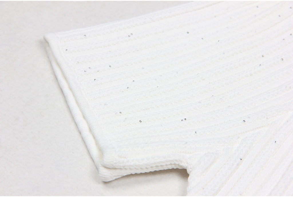 High Quality Summer 2024 New Short Sleeve Little Fragrance Dress Fashionable And Versatile Lady Celebrity Short Knit Skirt