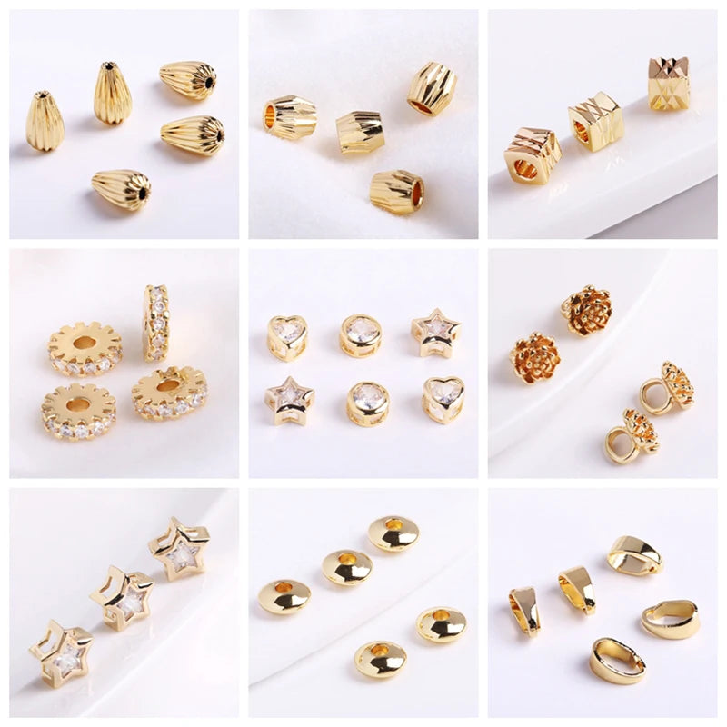 14K Gold Plated Round Hoop Earring Clasps Fitting Base Findings,Clasp For Earrings,DIY Jewelry Making Accessories Wholesale