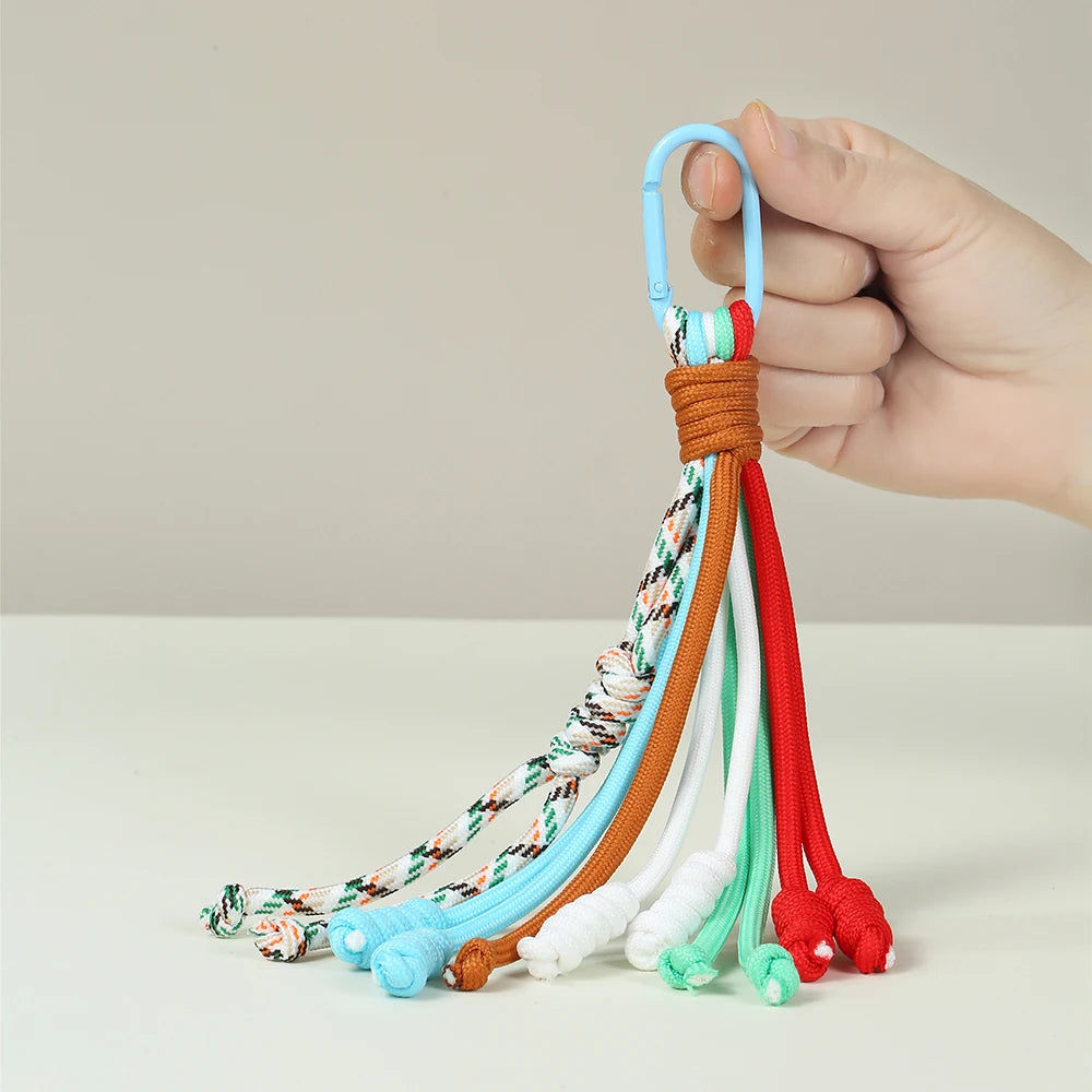 2025 Fashion New Colorful Nylon Rope Hand Woven Tassel Keychain, Charming Mobile Phone Bag Pendant Jewelry