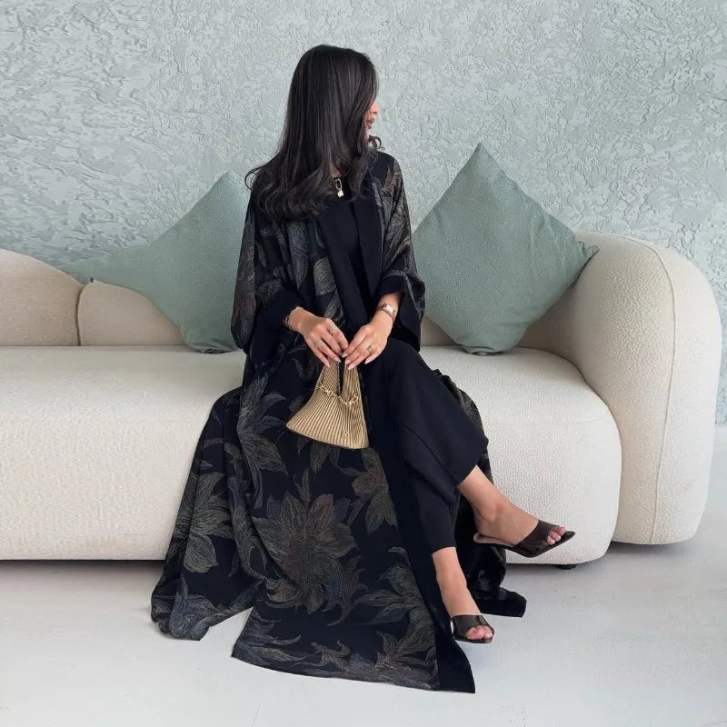 Eid Abaya Women Cardigan Dress Scarf Dubai Kaftan Muslim Caftan Long Robe Jalabiya Ramadan Morocco Islam 2025 Vestidos Largos