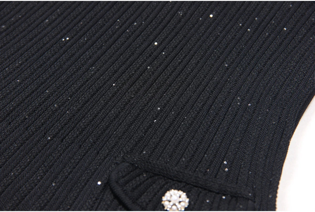 High Quality Summer 2024 New Short Sleeve Little Fragrance Dress Fashionable And Versatile Lady Celebrity Short Knit Skirt