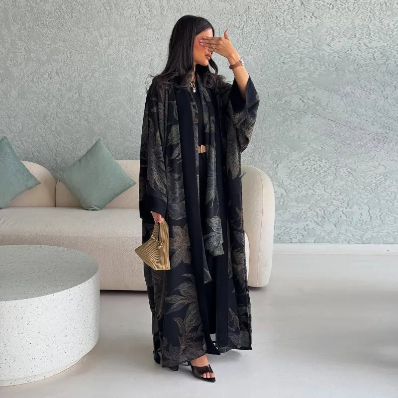 Eid Abaya Women Cardigan Dress Scarf Dubai Kaftan Muslim Caftan Long Robe Jalabiya Ramadan Morocco Islam 2025 Vestidos Largos
