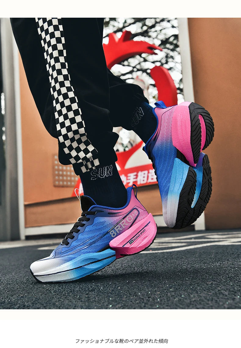 Breathable Men's Athletic Sneakers Marathon Carbon Board Basketball Walking Sneakers Women Lightweight Casual Running Shoes Men