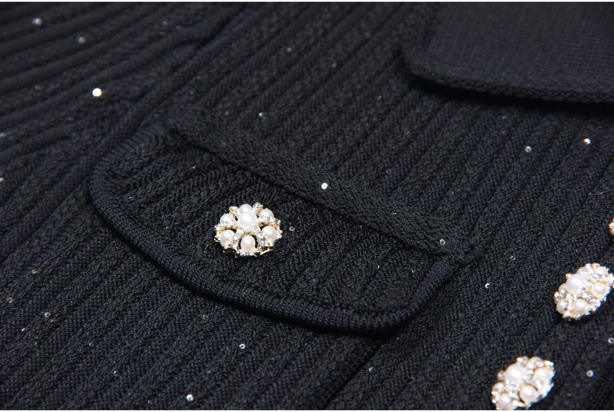 High Quality Summer 2024 New Short Sleeve Little Fragrance Dress Fashionable And Versatile Lady Celebrity Short Knit Skirt