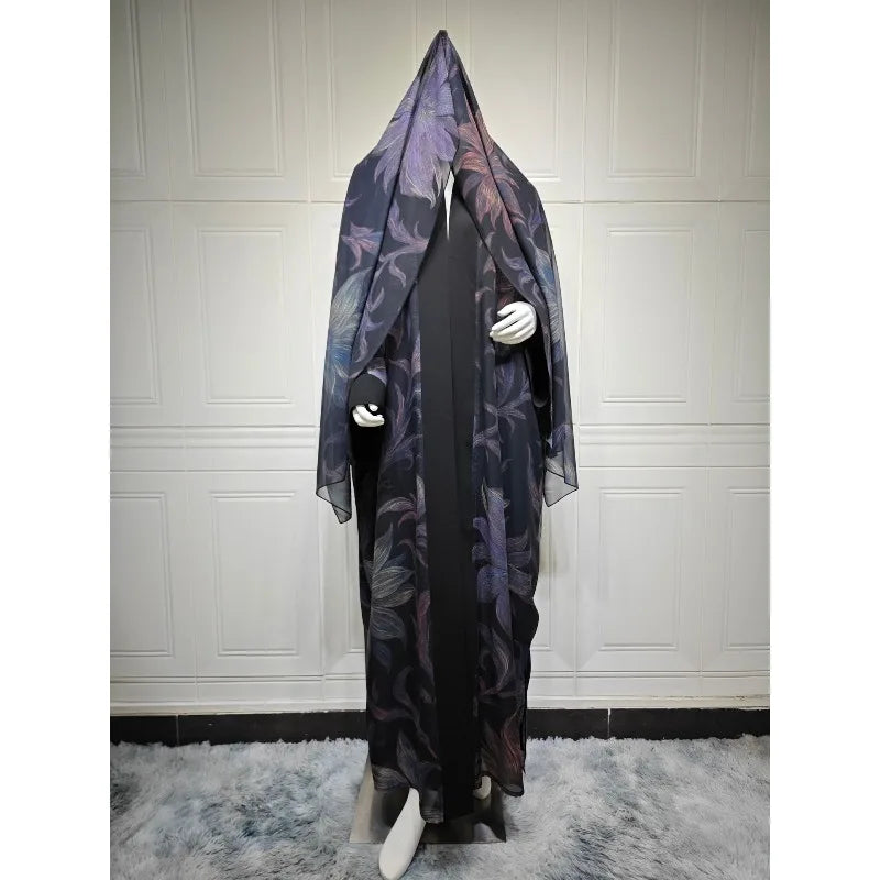 Eid Abaya Women Cardigan Dress Scarf Dubai Kaftan Muslim Caftan Long Robe Jalabiya Ramadan Morocco Islam 2025 Vestidos Largos