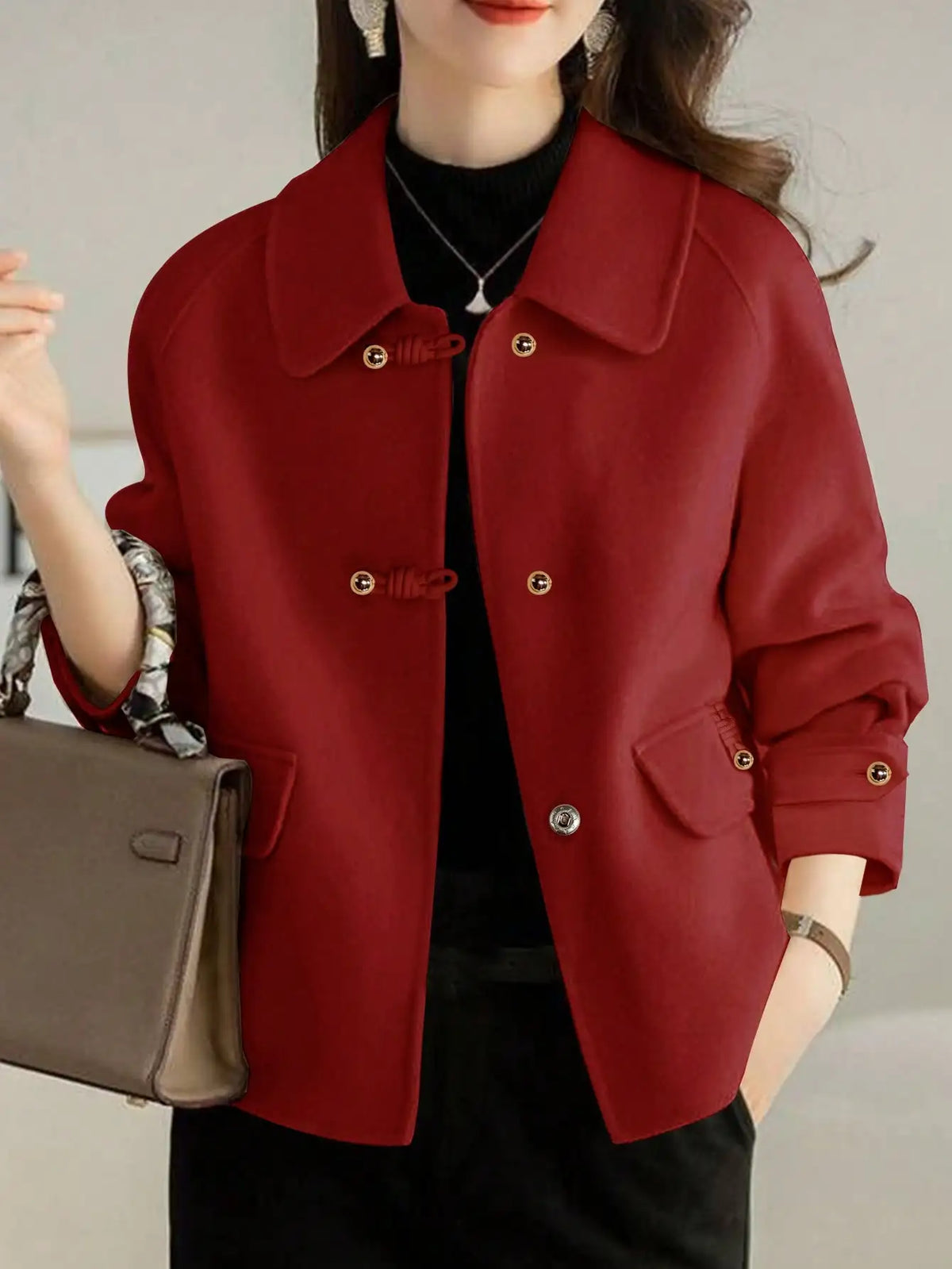 Elegant Solid Short Coats for Woman Autumn Winter Warm Woman Clothing Formal Office Female Coat Outfits New In Outerwears