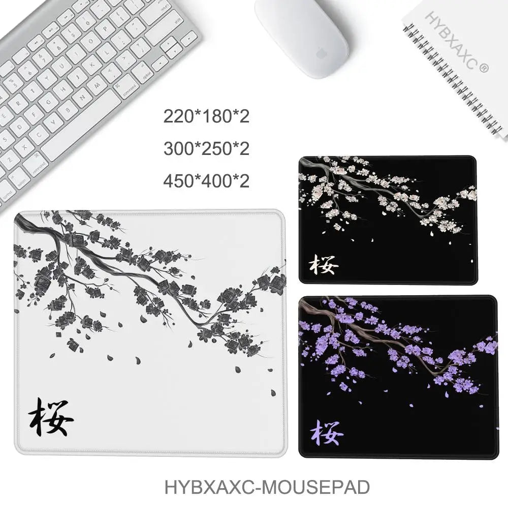 1Pc Japan Sakura Gaming Mouse Pad Laptops Deskmat Cherry Blossom Small Mousepad Office Carpet Gamer Keyboard Computer Desk 22x18