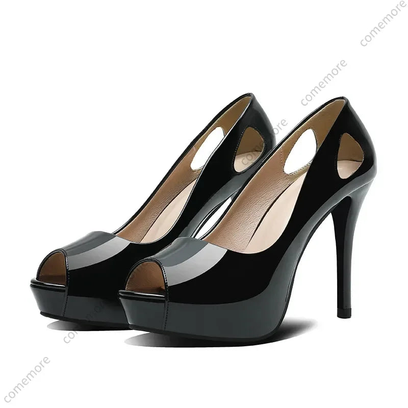 Women’s Shoes Heel Peep Toe High Heels Ladies Shoe Black Thick Bottom Shallow Sandals Summer 2025 Trend 32 Women Platform Pumps