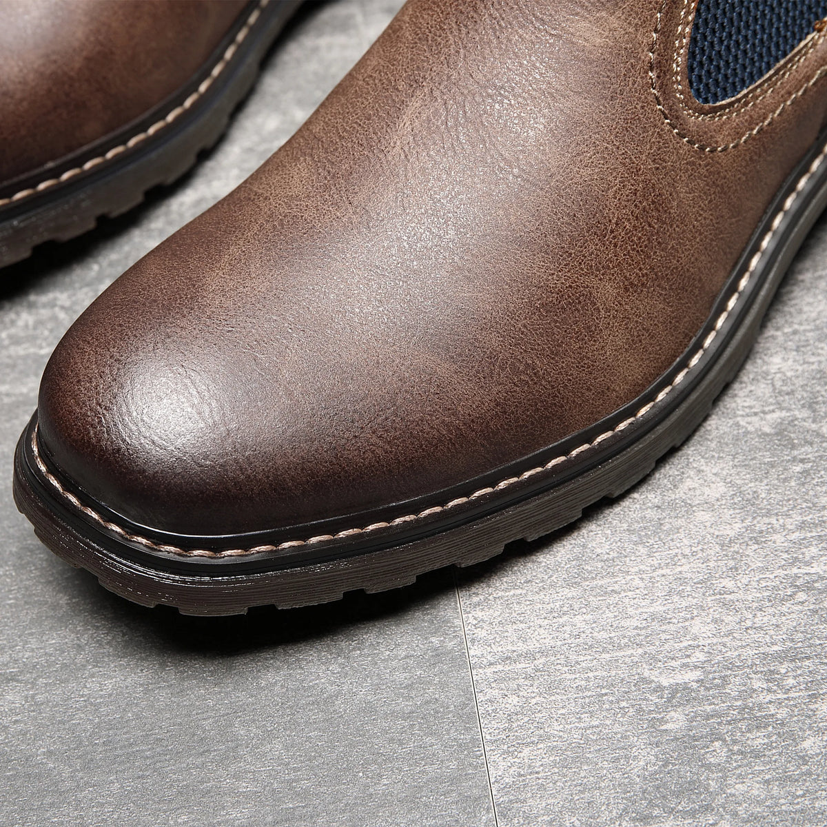 BHKH 2025 Men Chelsea Boots New Winter Men Boots  Soft Leather Elastic Strap Ankle Boots Smart Formal Business Casual Man Shoes
