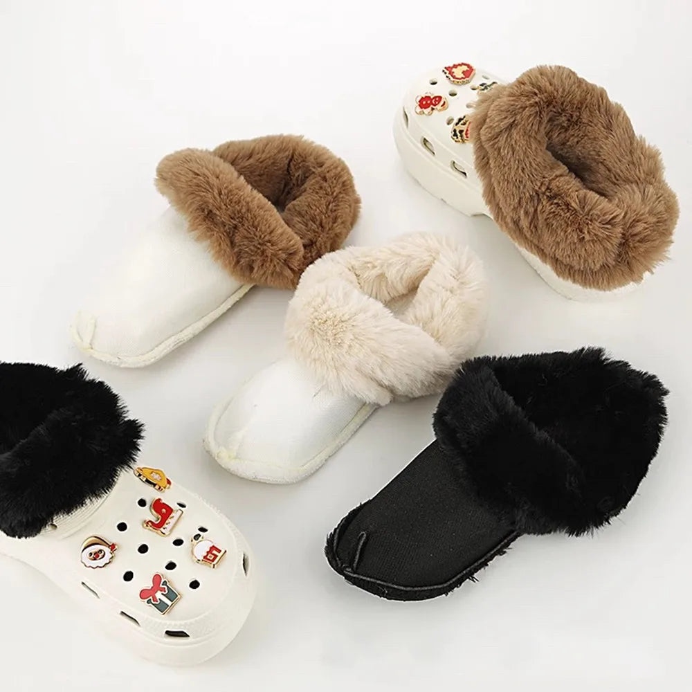 1 Pair Winter Warm Insoles For Women Men Thickened Plush Fur Lining Inserts clogs Lining Shoes Pads Removable Clogs Shoe Covers