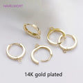14K Gold Plated Round Hoop Earring Clasps Fitting Base Findings,Clasp For Earrings,DIY Jewelry Making Accessories Wholesale