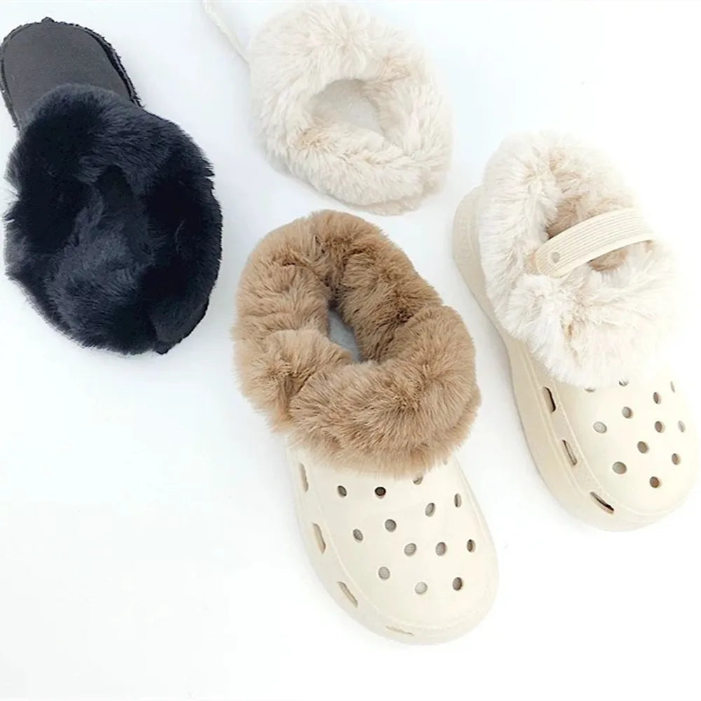 1 Pair Winter Warm Insoles For Women Men Thickened Plush Fur Lining Inserts clogs Lining Shoes Pads Removable Clogs Shoe Covers