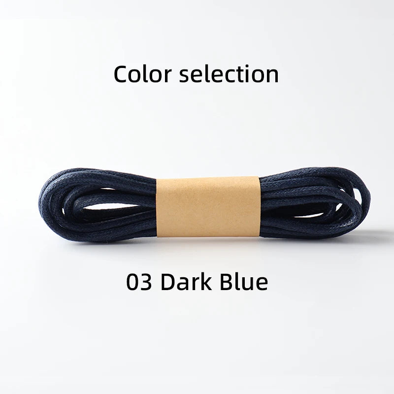 HIBERNI Round Cotton Waxed Shoelaces Black Gray Blue 60/70/80/90/100/120/140/160/180cm for Work Boots for Men Laces Accessories