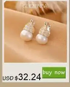 GEEZENCA 925 Silver Pearl 3D Swallow Bird Statement Earrings Women Designer Trendy Dainty Unique Stud Earring Party Gift For Her