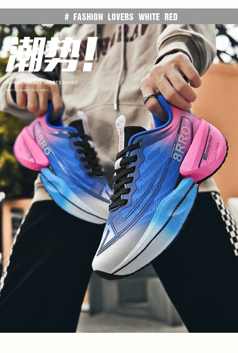 Breathable Men's Athletic Sneakers Marathon Carbon Board Basketball Walking Sneakers Women Lightweight Casual Running Shoes Men