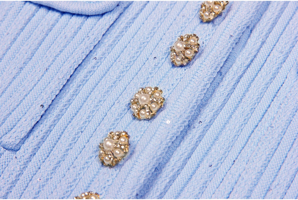 High Quality Summer 2024 New Short Sleeve Little Fragrance Dress Fashionable And Versatile Lady Celebrity Short Knit Skirt