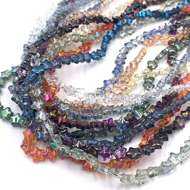 Wholesale 8mm Glass Crystal Star-Shaped Beads DIY Jewelry Making Supplies for Bracelets Necklaces Pendants 10pcs Pack